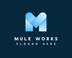 Modern Blue Letter M logo design