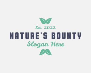 Natural Organic Leaf logo design