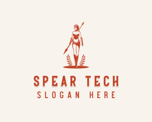 Spear - Female Warrior Spear logo design