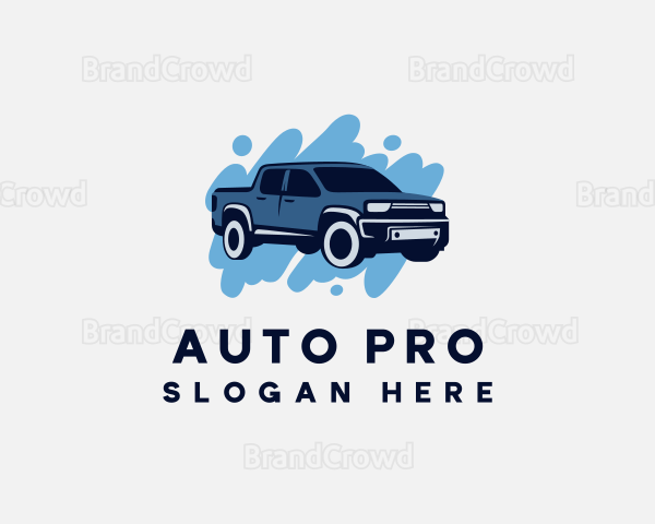 Pickup Truck Splash Auto Detailing Logo