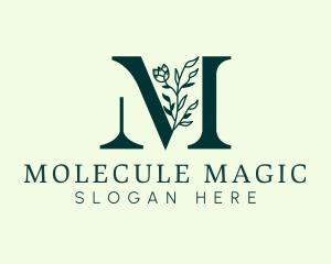 Floral Spa Letter M  logo design