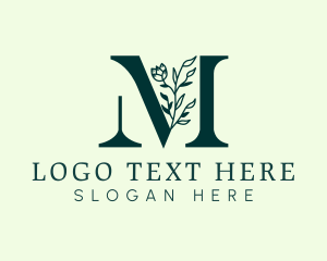 Letter M - Floral Spa Letter M logo design