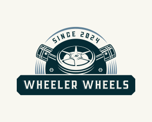 Automotive Piston Wheel logo design