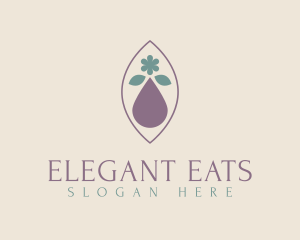 Natural Elegant Leaf Oil logo design