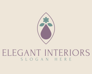 Natural Elegant Leaf Oil logo design