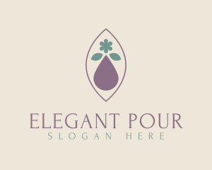 Natural Elegant Leaf Oil logo design