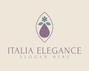 Natural Elegant Leaf Oil logo design