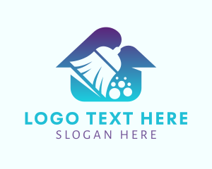 Domestic - House Cleaning Broom logo design