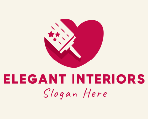 Paint Brush Heart  logo design