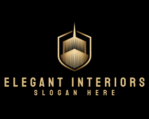 Elegant Skyscraper Shield logo design