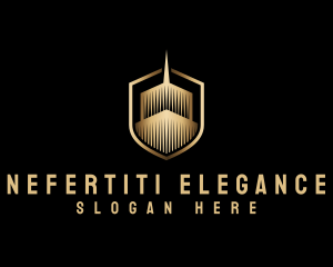 Elegant Skyscraper Shield logo design