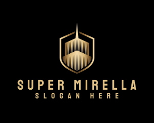 Office - Elegant Skyscraper Shield logo design