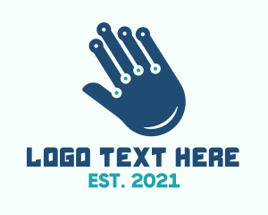 Cyborg - Circuit Technology Hand logo design