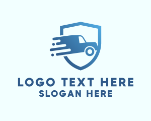 Van - Blue Delivery Truck Van logo design