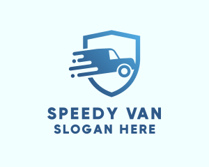 Van - Blue Delivery Truck Van logo design