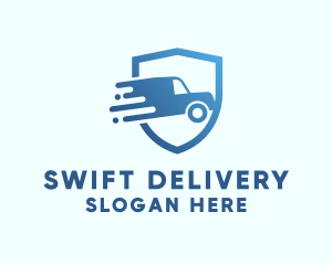 Delivery - Blue Delivery Truck Van logo design