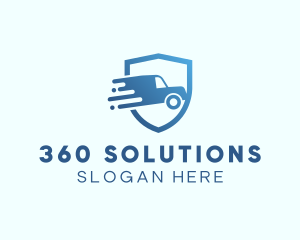 Blue Delivery Truck Van logo design