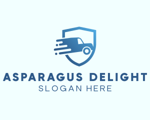 Blue Delivery Truck Van logo design