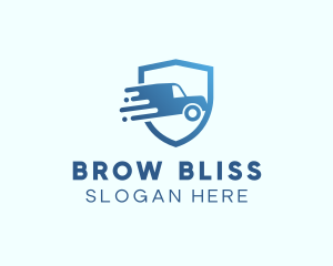 Blue Delivery Truck Van logo design