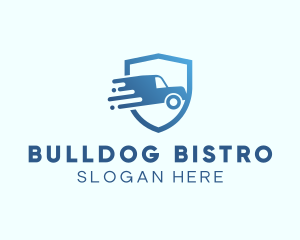 Blue Delivery Truck Van logo design