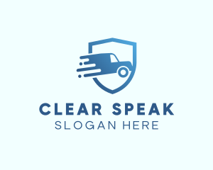 Blue Delivery Truck Van logo design