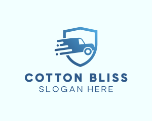 Blue Delivery Truck Van logo design