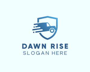 Blue Delivery Truck Van logo design