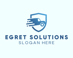 Blue Delivery Truck Van logo design