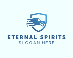 Blue Delivery Truck Van logo design