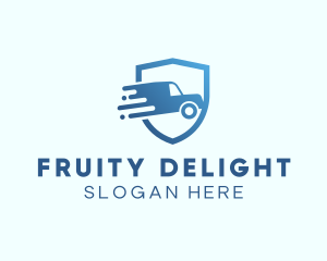 Blue Delivery Truck Van logo design