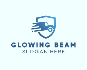 Blue Delivery Truck Van logo design