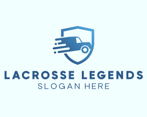 Blue Delivery Truck Van logo design