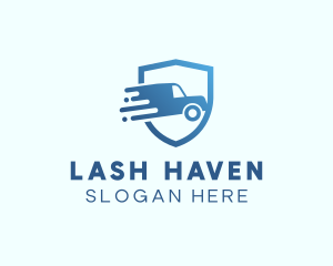 Blue Delivery Truck Van logo design