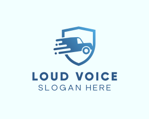 Blue Delivery Truck Van logo design