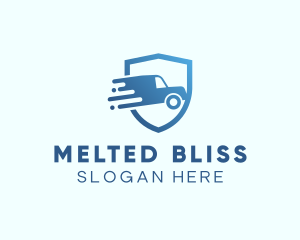 Blue Delivery Truck Van logo design