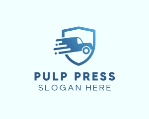 Blue Delivery Truck Van logo design