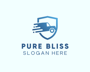 Blue Delivery Truck Van logo design