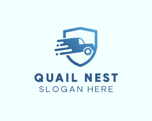 Blue Delivery Truck Van logo design