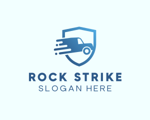 Blue Delivery Truck Van logo design