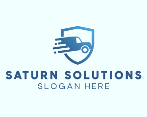 Blue Delivery Truck Van logo design