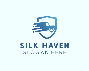 Blue Delivery Truck Van logo design