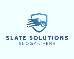 Blue Delivery Truck Van logo design