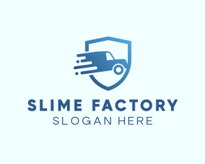 Blue Delivery Truck Van logo design