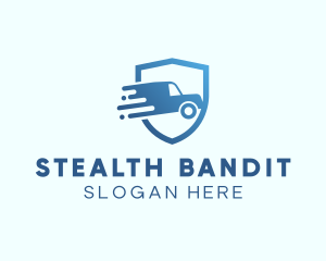 Blue Delivery Truck Van logo design