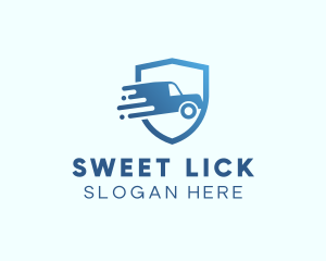 Blue Delivery Truck Van logo design