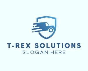 Blue Delivery Truck Van logo design