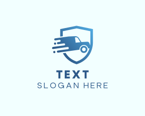 Blue Delivery Truck Van logo design