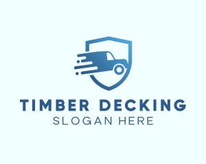 Blue Delivery Truck Van logo design