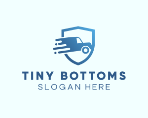 Blue Delivery Truck Van logo design