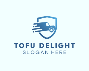 Blue Delivery Truck Van logo design